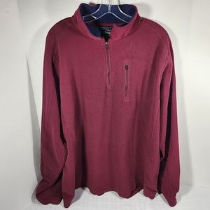 VINTAGE L.L. Bean Men's 1/4 Zip Fleece Pullover Size XXLTraditional Fit Burgundy